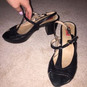 Miz Mooz Black Leather Heels
